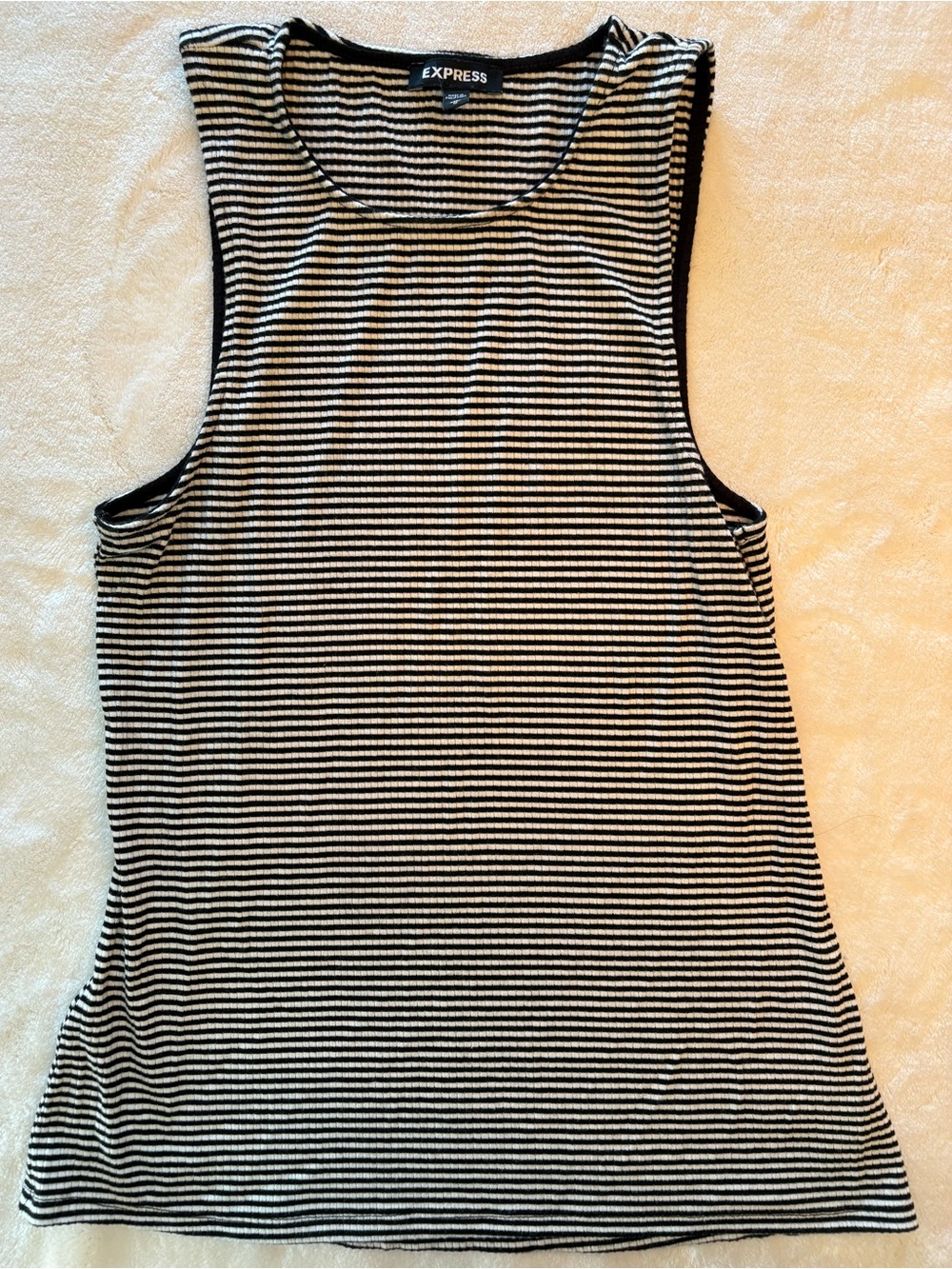 Express | M | Basic Black and White Striped Layering Sleeveless Tank Top